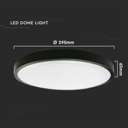 LED Zewnęrzny plafon z czujnikiem LED/24W/230V 4000K IP44 czarny