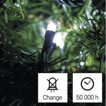 LED Zewnętrzn łańcuch bożonarodzeniowy 180xLED/8 modes 23m IP44 zimna biel