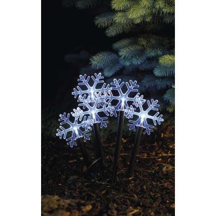 LED Zewnętrzna dekoracja bożonarodzeniowa 5xLED/3xAA IP44 płatki śniegu