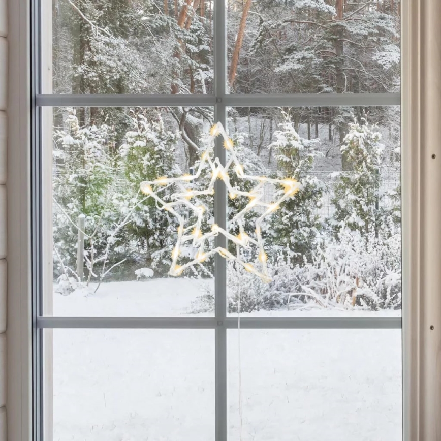 LED Zewnętrzna dekoracja bożonarodzeniowa na okno 35xLED/230V IP44 ciepła biel/Gwiazda