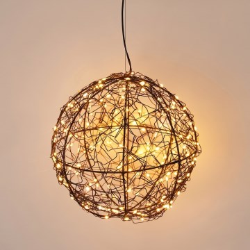 LED zewnętrzna dekoracja świąteczna 200xLED/230V śr. 18 cm IP44 ciepła biała kula/czarny