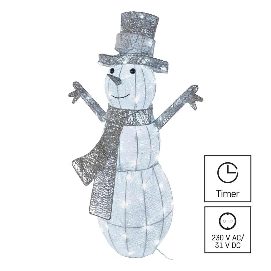 LED Zewnętrzna dekoracja świąteczna 80xLED/3,6W/230V IP44 82 cm bałwan