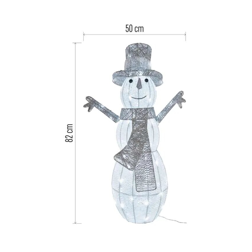 LED Zewnętrzna dekoracja świąteczna 80xLED/3,6W/230V IP44 82 cm bałwan