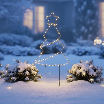 LED Zewnętrzna dekoracja świąteczna 85xLED/3xAA IP44 ciepła biała choinka