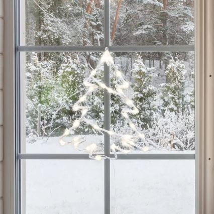 LED Zewnętrzna dekoracja świąteczna do okna 35xLED/230V IP44 ciepła biel/choinka