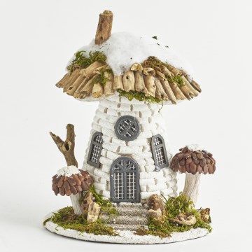 LED zewnętrzna dekoracja świąteczna - domek, 4xLED/2xAA, IP44