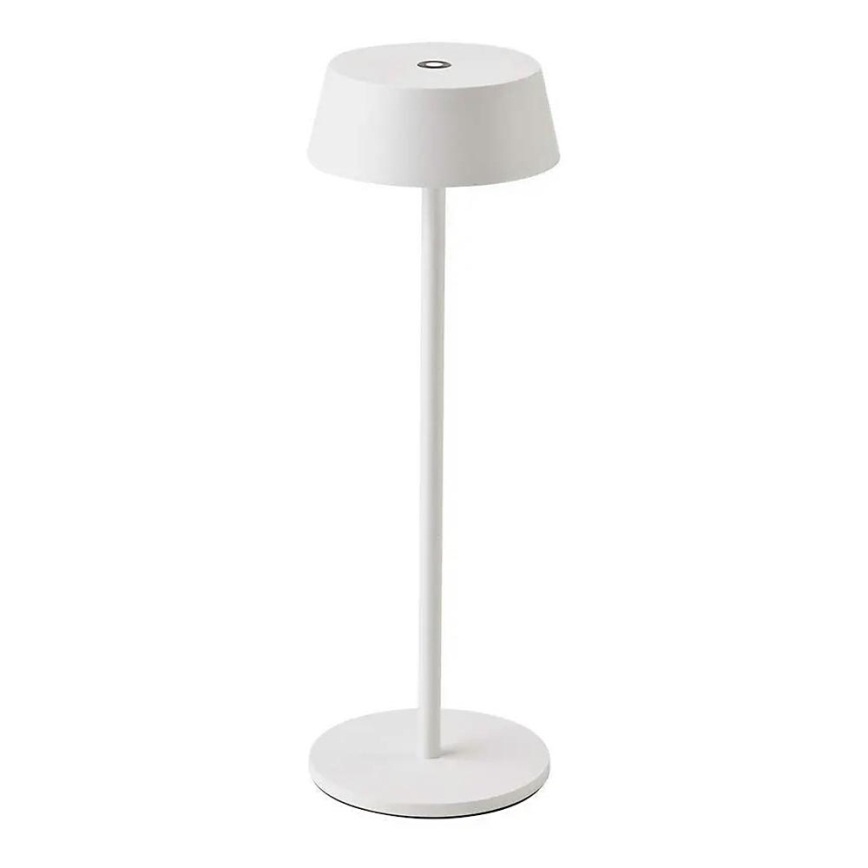 LED Zewnętrzna dotykowa lampa stołowa z regulacją jasności, ładowalna LED/2W/5V 4400 mAh IP54 biała