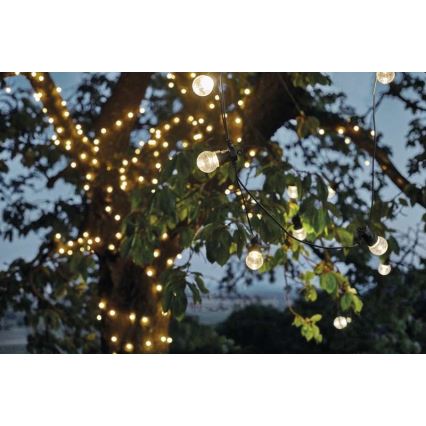 LED Zewnętrzna girlanda dekoracyjna 10xLED/10m IP44 przezroczysta