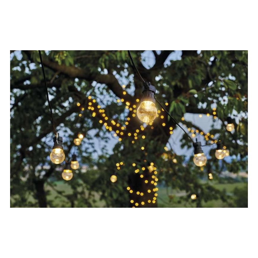 LED Zewnętrzna girlanda dekoracyjna 10xLED/10m IP44 przezroczysta
