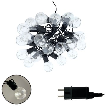 LED zewnętrzna girlanda dekoracyjna 20 diod LED / 0,075 W / 230 V, 5,8 m, IP44, czarna