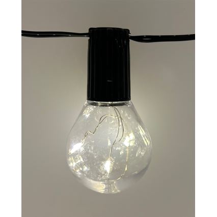 LED zewnętrzna girlanda dekoracyjna 20 diod LED / 0,075 W / 230 V, 5,8 m, IP44, czarna