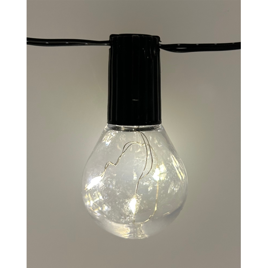 LED zewnętrzna girlanda dekoracyjna 20 diod LED / 0,075 W / 230 V, 5,8 m, IP44, czarna