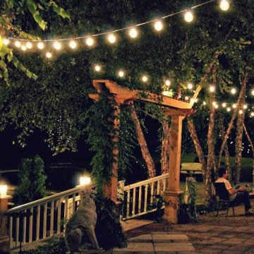 LED zewnętrzna girlanda dekoracyjna GIRLANDA G45 10xE27/230V 8m IP44 ciepła biała