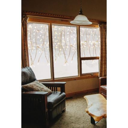 LED Zewnętrzna kurtyna bożonarodzeniowa CURTAIN 360xLED/3,6W/230V 2x2 m IP44 ciepła biel