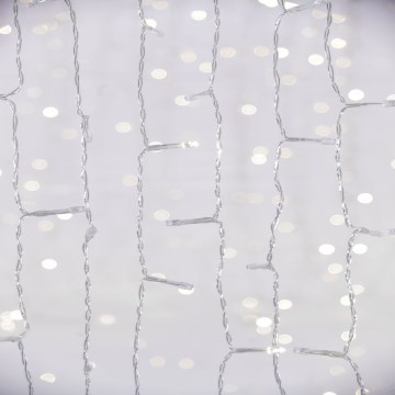 LED Zewnętrzna kurtyna bożonarodzeniowa CURTAIN 480xLED/8,4W/230V 3x3 m IP44 zimna biel