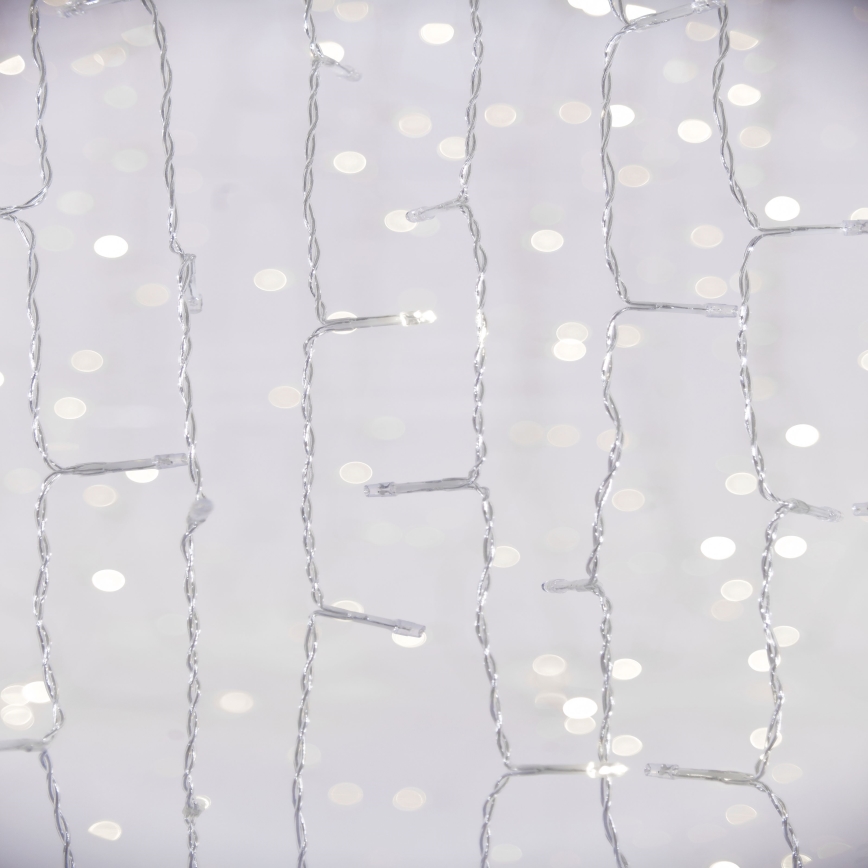 LED Zewnętrzna kurtyna bożonarodzeniowa CURTAIN 480xLED/8,4W/230V 3x3 m IP44 zimna biel