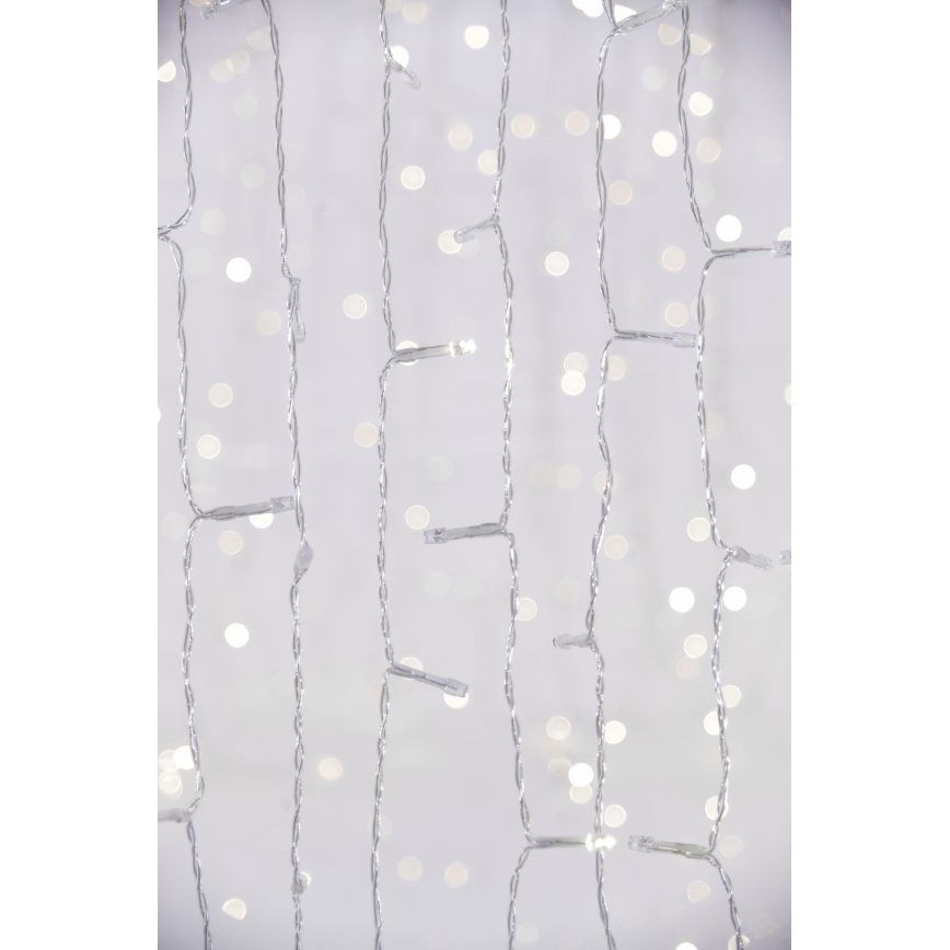 LED Zewnętrzna kurtyna bożonarodzeniowa CURTAIN 480xLED/8,4W/230V 3x3 m IP44 zimna biel