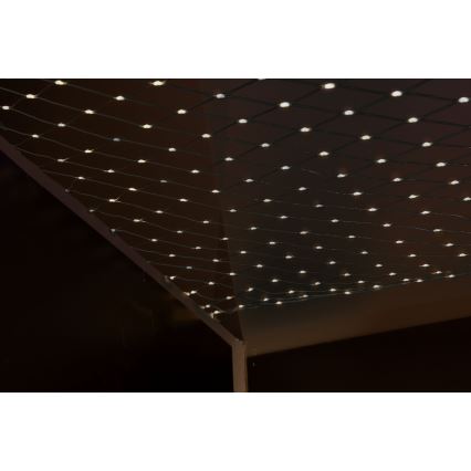 LED Zewnętrzna kurtyna bożonarodzeniowa NET 240xLED/7,2W/230V 1,5x2 m IP44 ciepła biel