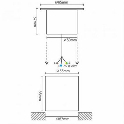 LED Zewnętrzna lampa najazdowa LED/4W/85-264V IP67 2800K