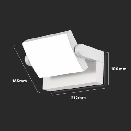 LED Zewnętrzna lampa ścienna LED/17W/230V 4000K IP65 biała