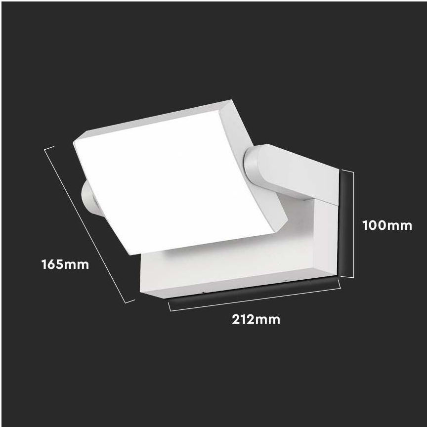 LED Zewnętrzna lampa ścienna LED/17W/230V 4000K IP65 biała