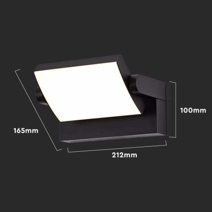 LED Zewnętrzna lampa ścienna LED/17W/230V 4000K IP65 czarna