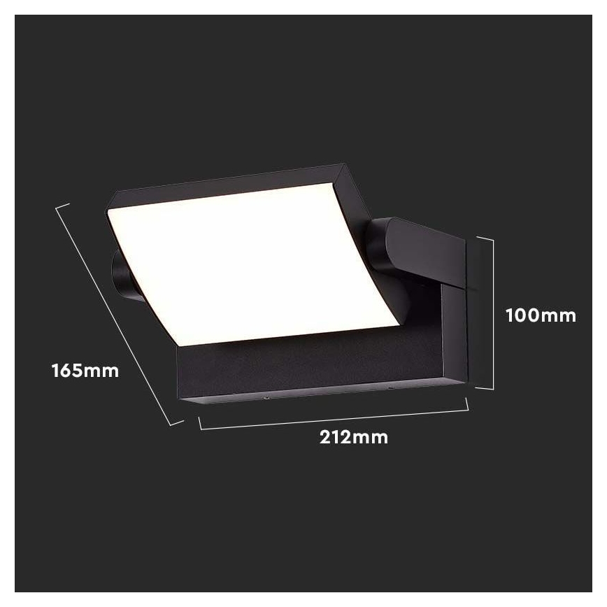 LED Zewnętrzna lampa ścienna LED/17W/230V 4000K IP65 czarna