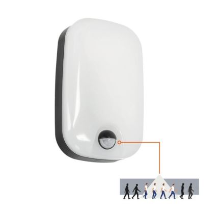 LED Zewnętrzna lampa ścienna z czujnikiem ruchu i zmierzchu BAVANO LED/15W/230V 3000/4000/5700K IP54