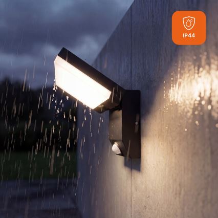Zewnętrzny kinkiet LED z czujnikiem ruchu LED/18W/230V IP44 czarny