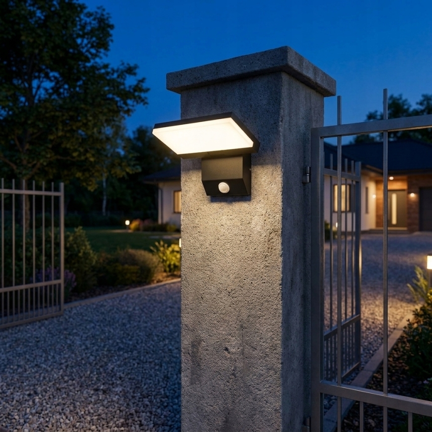 Zewnętrzny kinkiet LED z czujnikiem ruchu LED/18W/230V IP44 czarny
