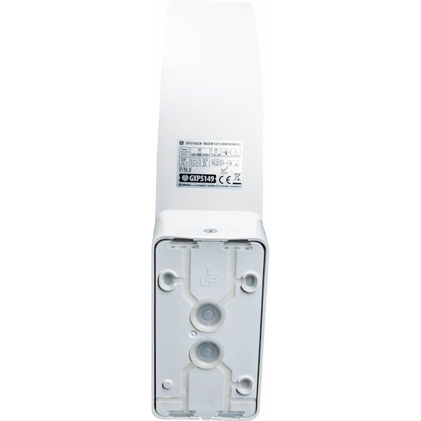 LED Ściemniana zewnętrzna lampa ścienna z czujnikiem ruchu i zmierzchu LED/12/15/20W/230V IP65 biała