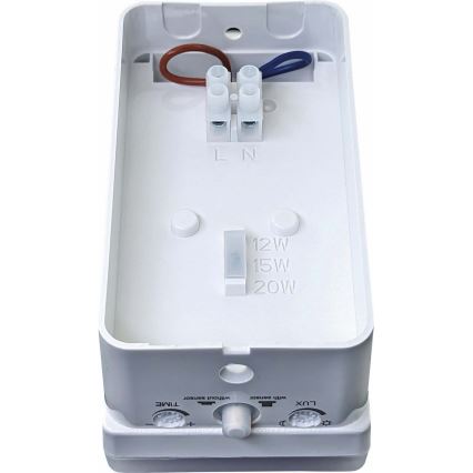 LED Ściemniana zewnętrzna lampa ścienna z czujnikiem ruchu i zmierzchu LED/12/15/20W/230V IP65 biała