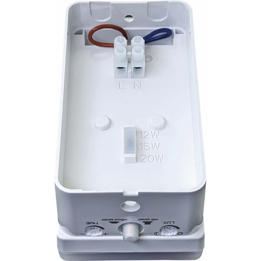 LED Ściemniana zewnętrzna lampa ścienna z czujnikiem ruchu i zmierzchu LED/12/15/20W/230V IP65 biała