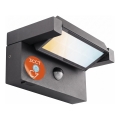 LED Zewnętrzna lampa ścienna z czujnikiem ruchu i zmierzchu LED/25W/230V 3000/4000/6500K IP54 czarna