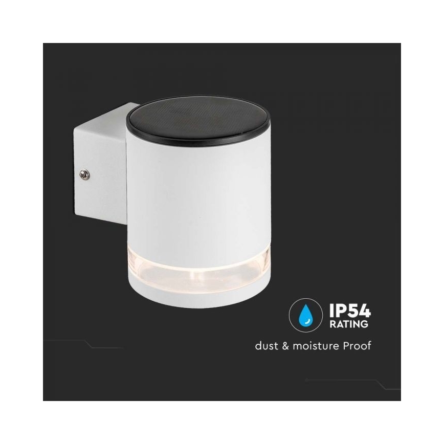 LED Zewnętrzna solarny kinkiet LED/1W/3,7V 3000K IP54 1200 mAh biały