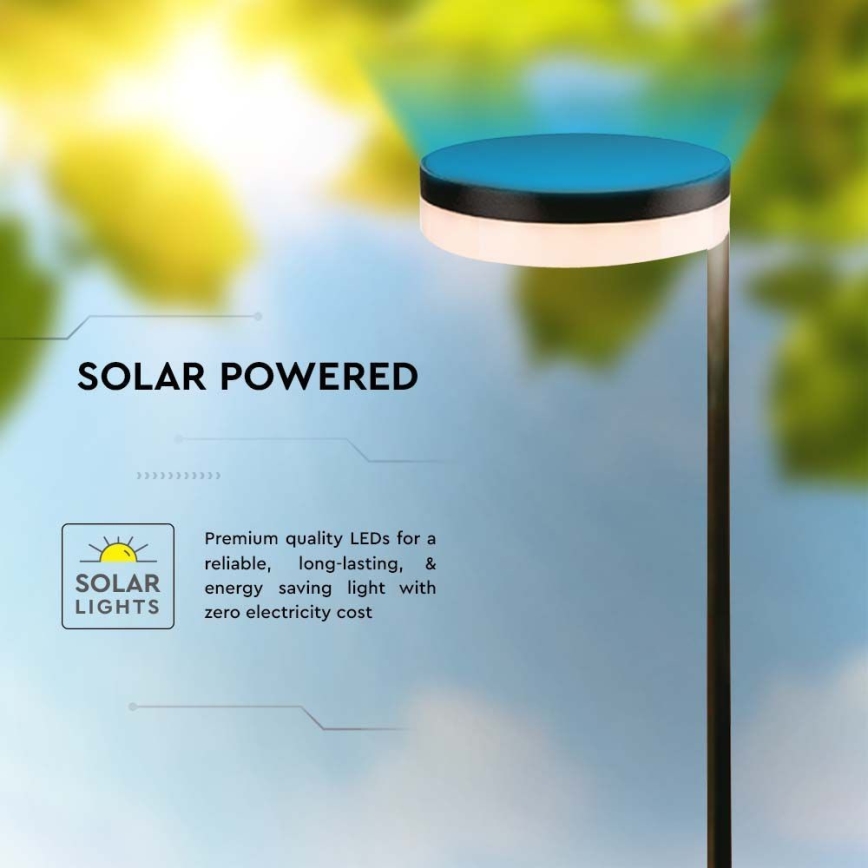 LED Lampa solarna zewnętrzna LED/2W/3,7V 3000K IP54 2000 mAh czarna