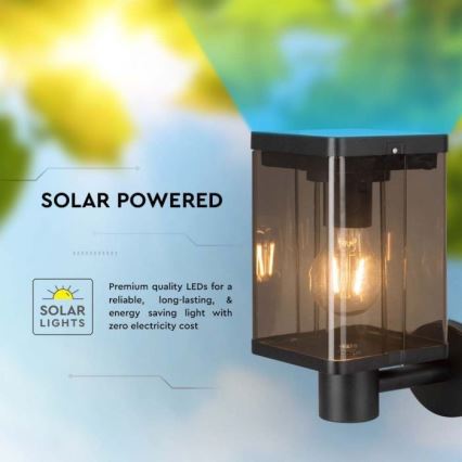 LED Zewnętrzna solarny kinkiet ścienny z czujnikiem LED/2,5W/3,7V 3000K IP54 2000 mAh