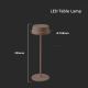 LED Zewnętrzna ściemnialna dotykowa akumulatorowa lampka stołowa LED/2W/5V 4400 mAh IP54 brązowa