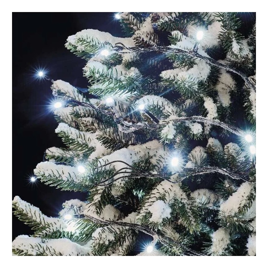 LED zewnętrzne lampki świąteczne 50xLED/5m IP44 zimna biel