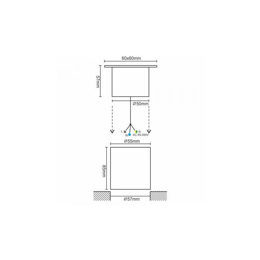 LED Zewnętrzne oświetlenie najazdowe LED/4W/85-264V IP67 2800K