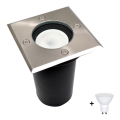 LED Zewnętrzne oświetlenie podjazdu 1xGU10/6W/230V IP44 matowy chrom