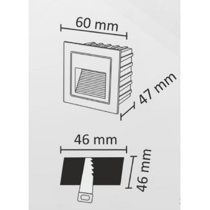 LED Zewnętrzne oświetlenie schodów Q6 LED/3W/230V IP44