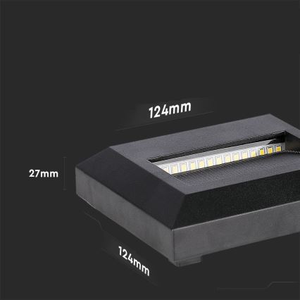 LED Zewnętrzne oświetlenie schodowe LED/2W/230V IP65 3000K czarny