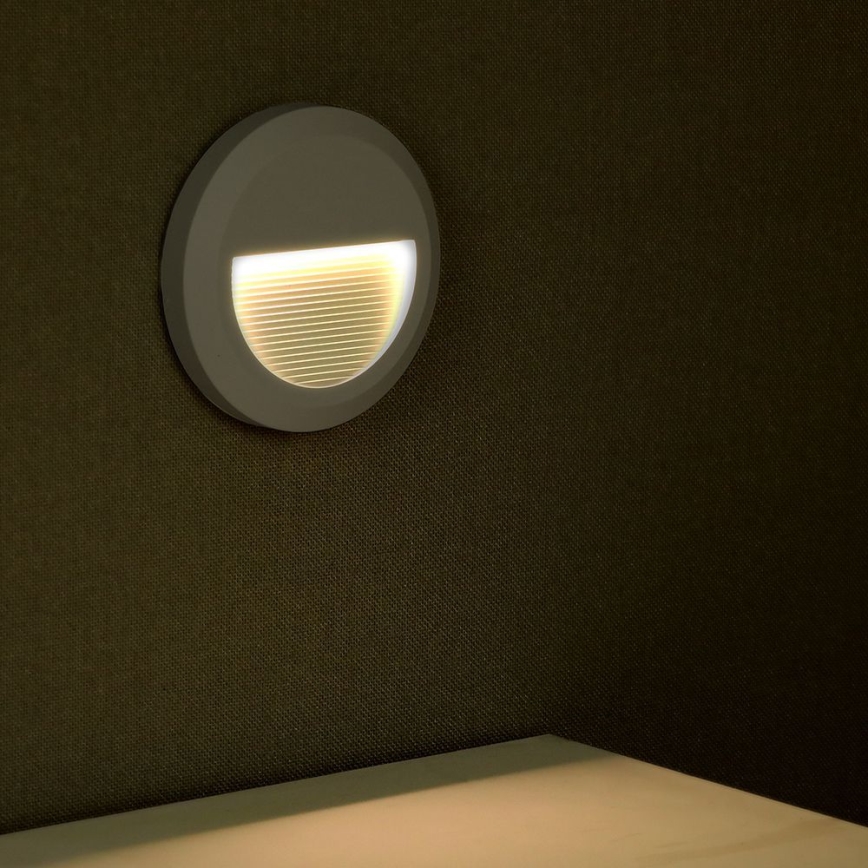 LED Zewnętrzne oświetlenie schodowe LED/2W/230V IP65 3000K szary