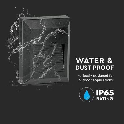 LED Zewnętrzna lampa schodowa LED/2W/230V IP65 4000K czarna