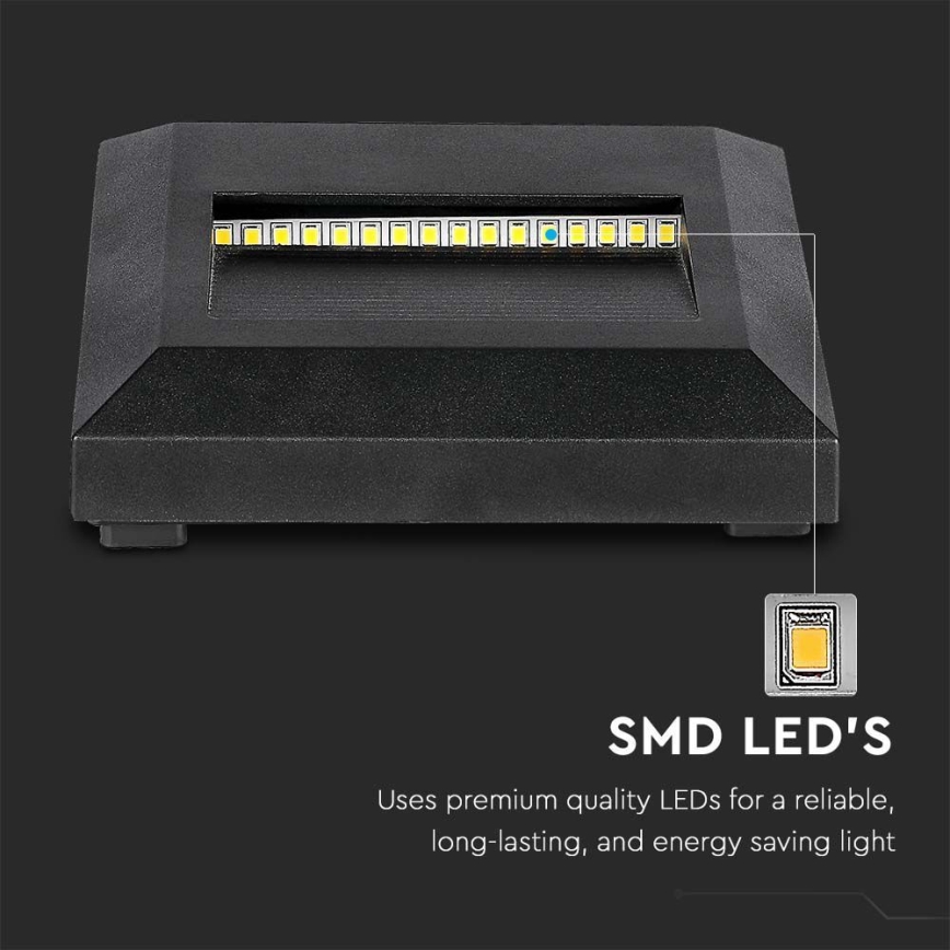 LED Zewnętrzne oświetlenie schodowe LED/2W/230V IP65 4000K czarny
