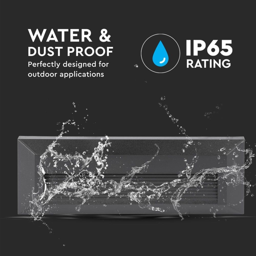 LED Zewnętrzna lampa schodowa LED/3W/230V IP65 3000K czarna