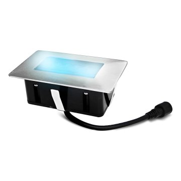 LED Zewnętrzne oświetlenie wpuszczane EASY CONNECT LED/2W/230V niebieski IP67 prostokątny