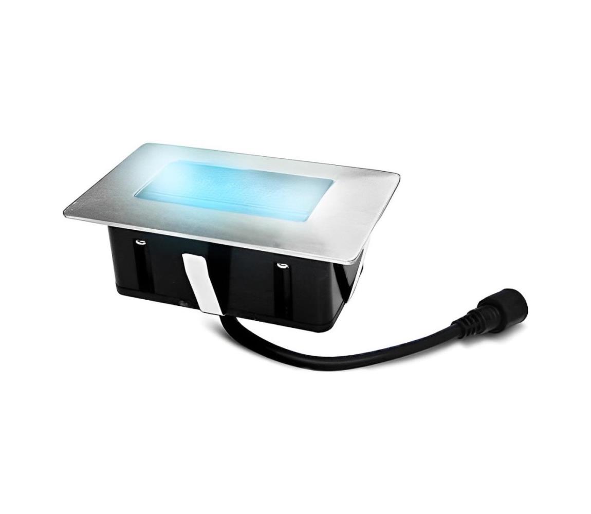 LED Zewnętrzne oświetlenie wpuszczane EASY CONNECT LED/2W/230V niebieski IP67 prostokątny