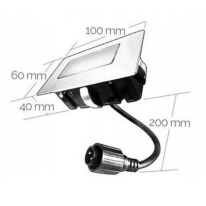 LED Zewnętrzne oświetlenie wpuszczane EASY CONNECT LED/2W/230V niebieski IP67 prostokątny